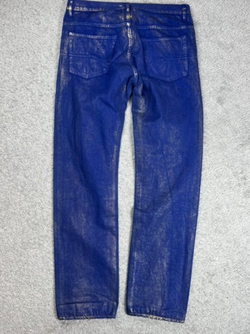 SS09 DIOR HOMME “PLANISPHERE” Luster Gold Waxed Jeans