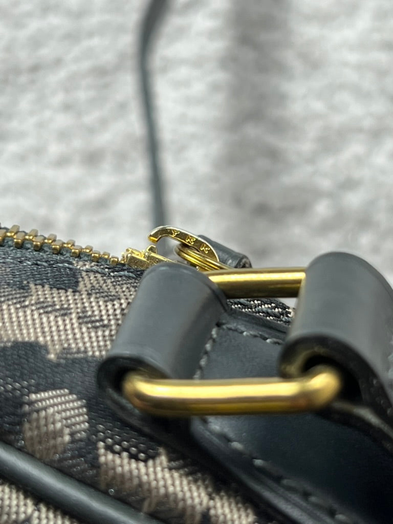 Christian Dior Black Gold Monogram Trotter Canvas Bag