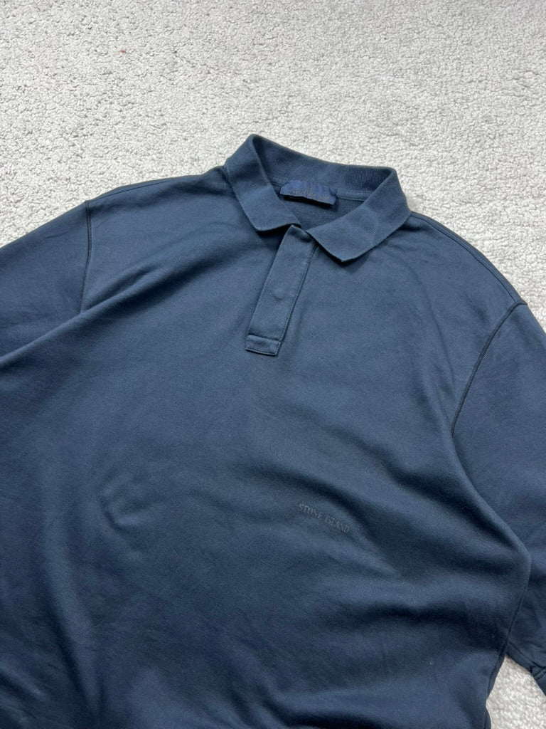 Stone Island Ghost Garment Dyed Blue Polo Size M