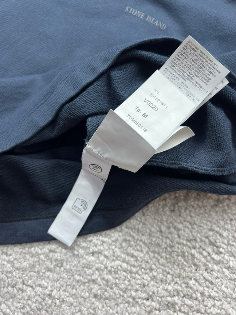 Stone Island Ghost Garment Dyed Blue Polo Size M