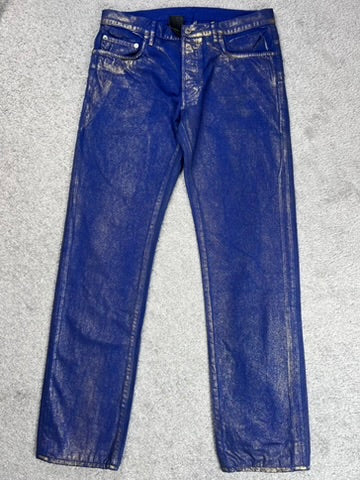 SS09 DIOR HOMME “PLANISPHERE” Luster Gold Waxed Jeans