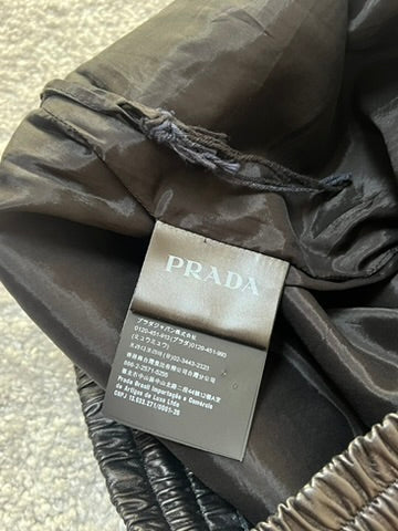 Prada Nappa Leather Bermuda Black Shorts Size 46