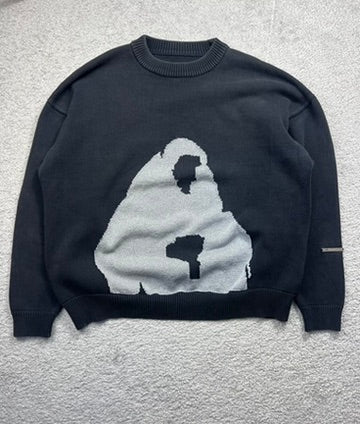 Heliot Emil Reflective Knit Silhouette Oversized Sweater