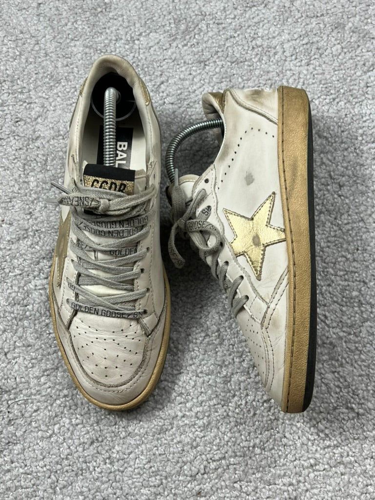 Golden Goose Deluxe Brand Ballstar “Milk Gold” Sneakers
