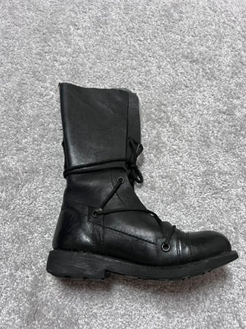 Dirk Bikkembergs Black Combat Square Lace High Boots Size 36