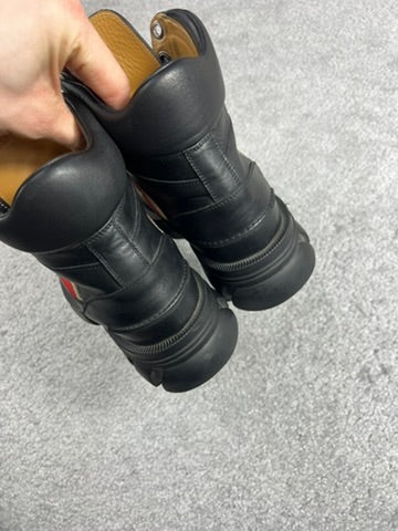 Gucci Black Leather “Interlocking G” Platform Ankle Boots