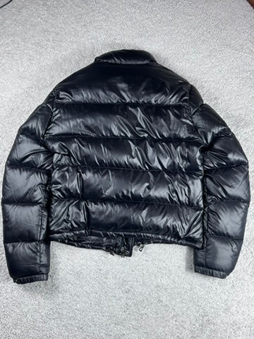 Prada Black Shiny Triangle Down Puffer Jacket Size M