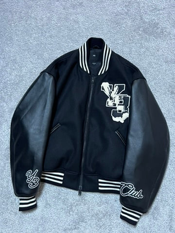 Y-3 Club Vegan Leather Wool Bomber Jacket