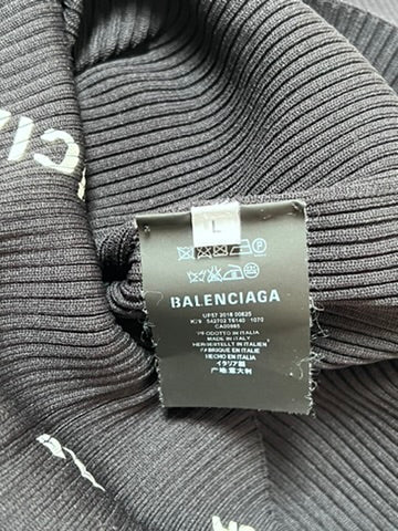 Balenciaga Monogram Ribbed Balaclava Turtleneck Hoodie