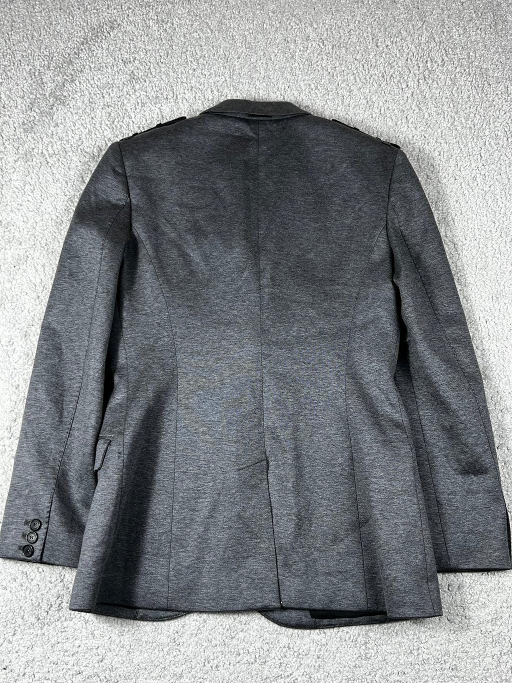 Burberry Grey Cotton Knit Leather Trim
Blazer