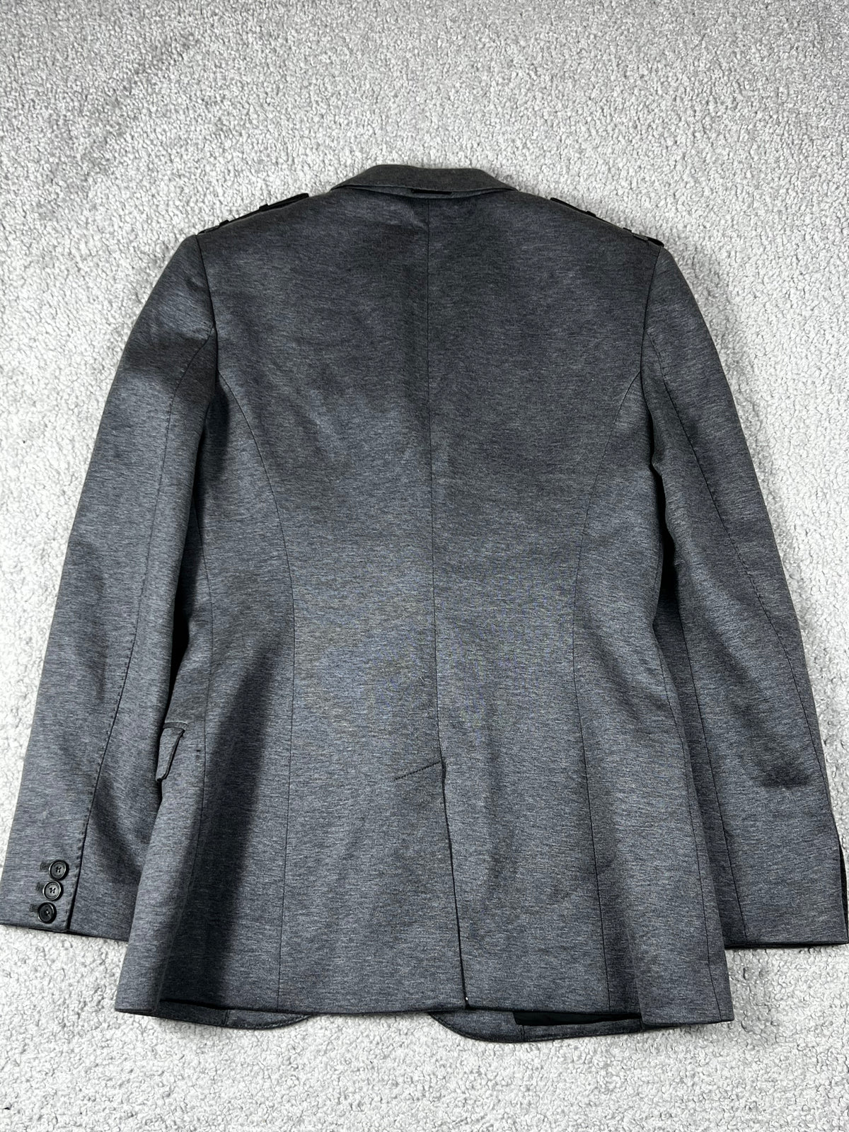 Burberry Grey Cotton Knit Leather Trim
Blazer