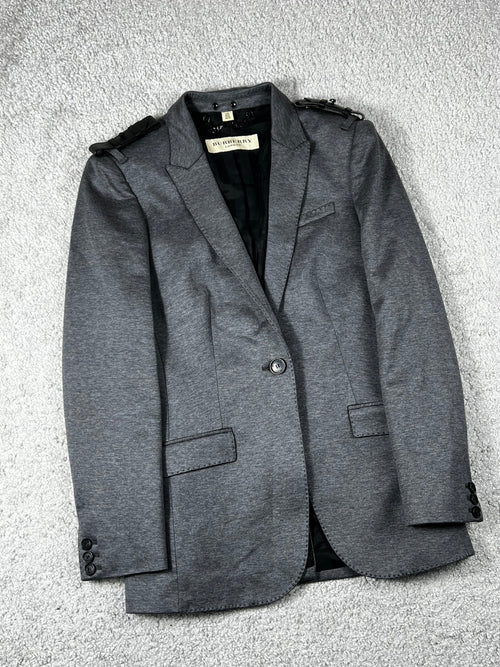 Burberry Grey Cotton Knit Leather Trim
Blazer