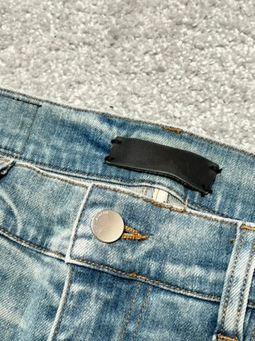 Amiri MX-1 “Dirty Indigo” Red Bandana Patch Jeans