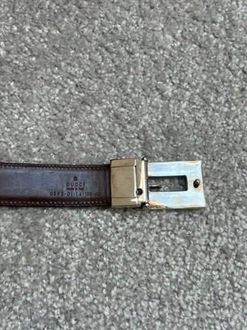 Gucci Square G Buckle Black Leather Belt