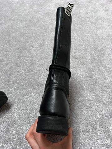 Dirk Bikkembergs Black Combat Square Lace High Boots Size 36