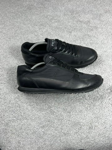 Prada Leather Nylon Black Men’s Trainers Size 10