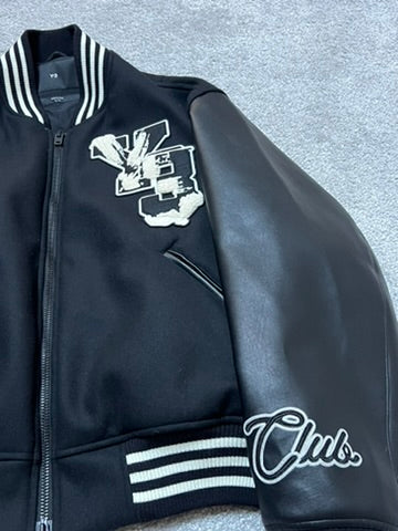 Y-3 Club Vegan Leather Wool Bomber Jacket