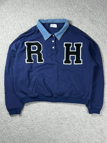 Rhude RH Collegiate Longsleeve Rugby “Navy” Size M