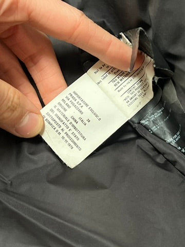 Prada Black Shiny Triangle Logo Down Jacket Size M