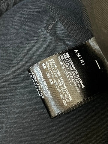 Amiri MX-1 Black Skinny Jeans With Leather Patches Size 31