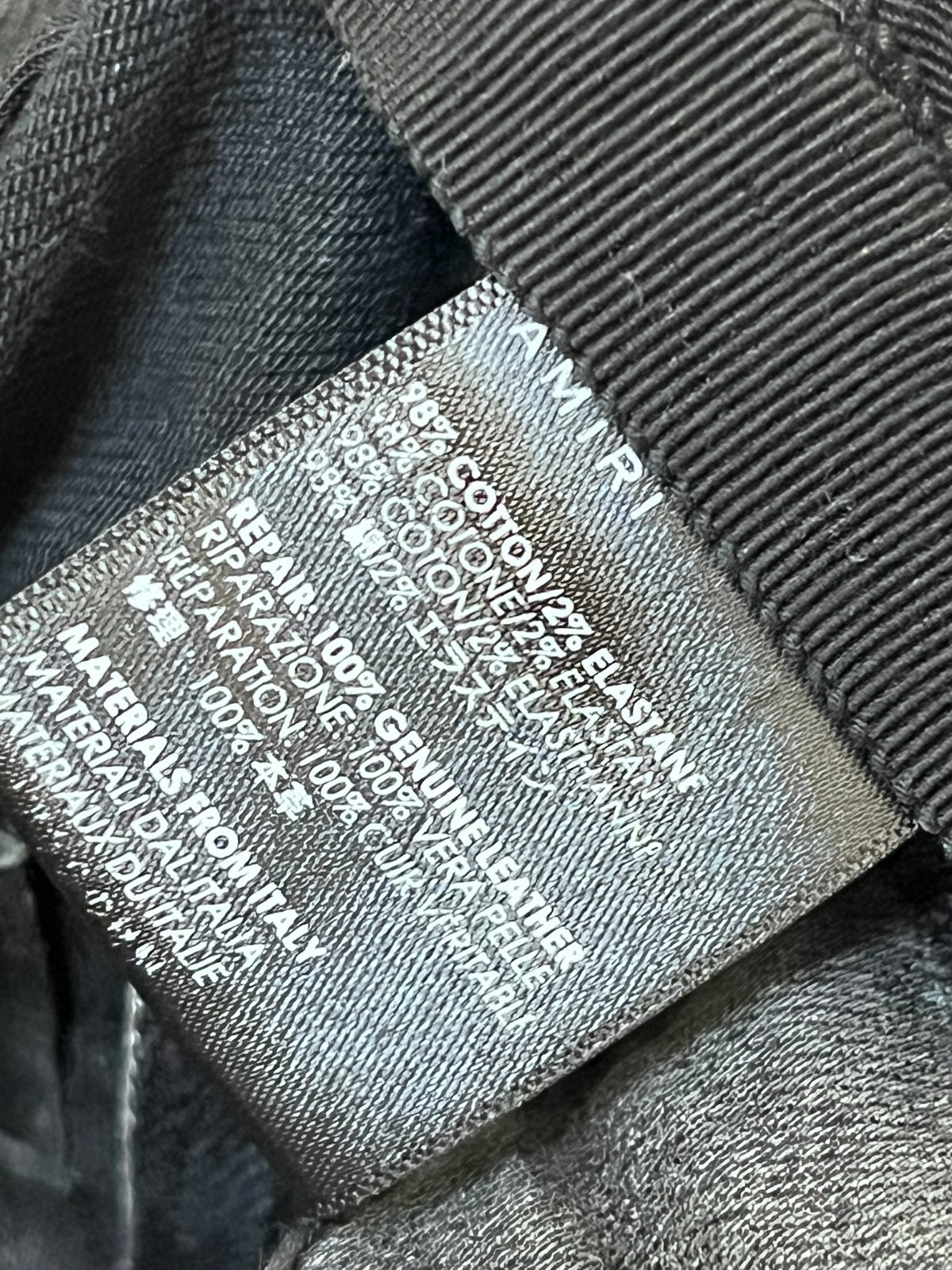 Amiri MX-1 Black Skinny Jeans With Leather Patches Size 31
