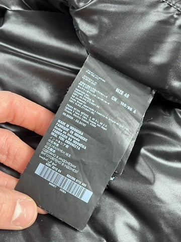 Prada Black Shiny Triangle Down Puffer Jacket Size M