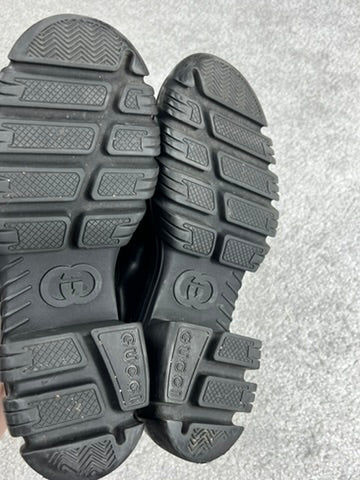 Gucci Horsebit Platform Lug Sole Black Leather Loafers
