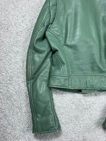 Balenciaga Green Leather Biker Jacket