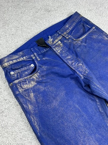 SS09 DIOR HOMME “PLANISPHERE” Luster Gold Waxed Jeans