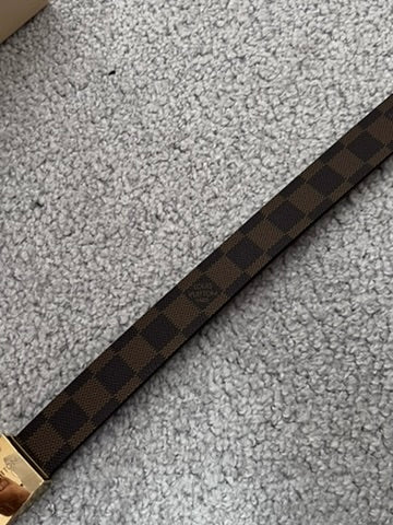 Louis Vuitton Damier Santur Carre Belt Brown Golden