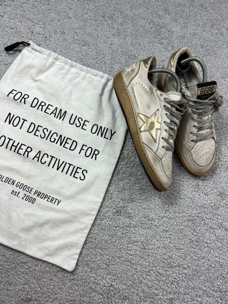 Golden Goose Deluxe Brand Ballstar “Milk Gold” Sneakers