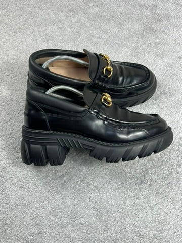 Gucci Horsebit Platform Lug Sole Black Leather Loafers