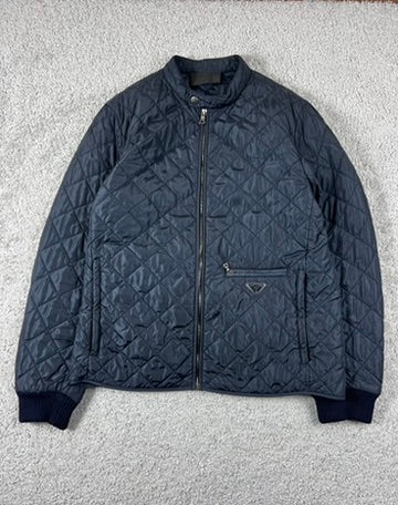 Vintage Prada Triangle Quilted Blue Jacket Size L