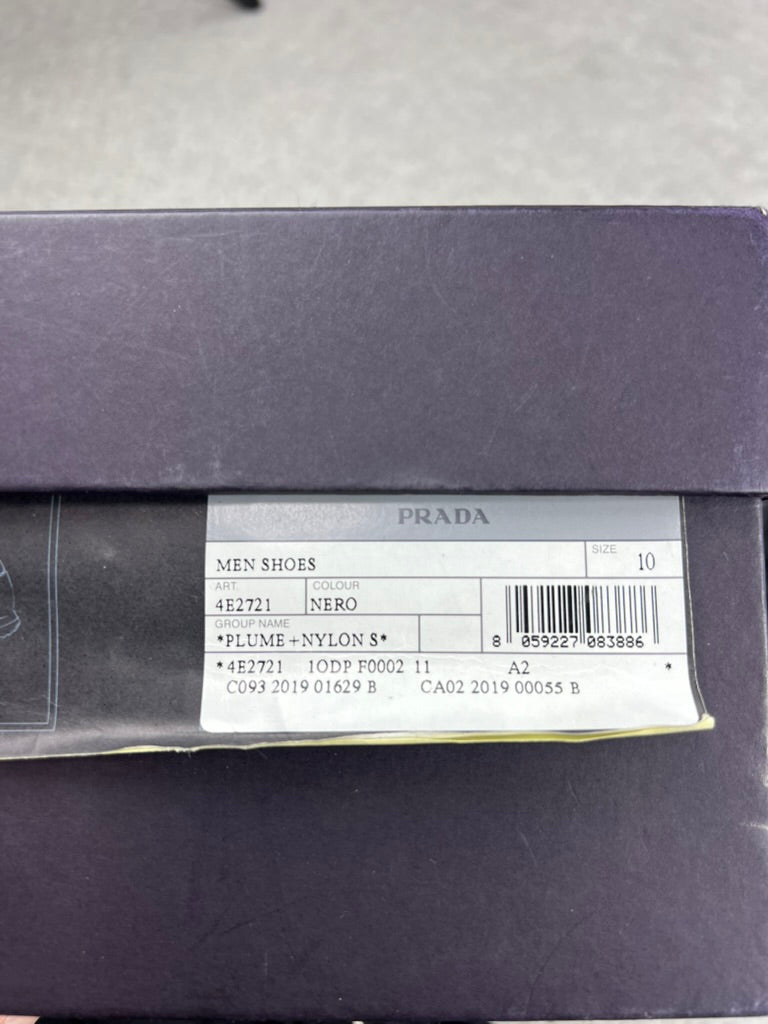 Prada Leather Nylon Black Men’s Trainers Size 10