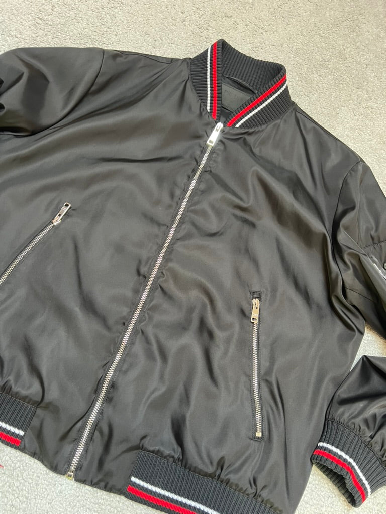 Prada Triangle Logo Black Nylon Bomber Size M