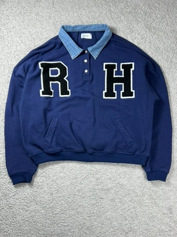 Rhude RH Collegiate Longsleeve Rugby “Navy” Size M