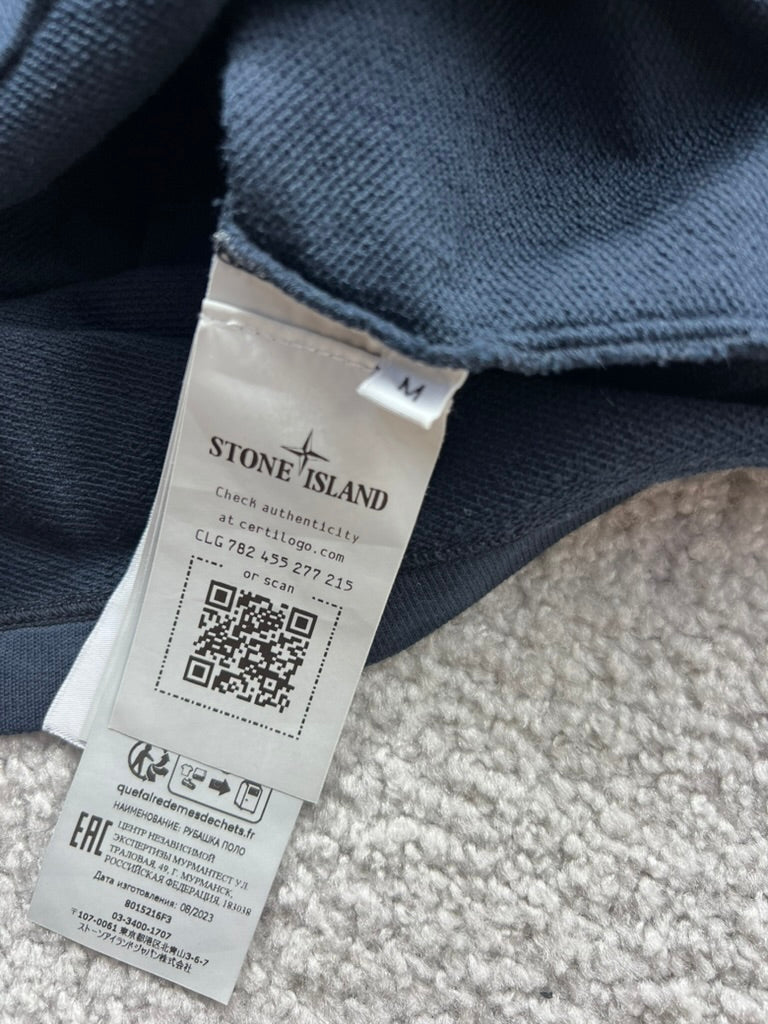 Stone Island Ghost Garment Dyed Blue Polo Size M