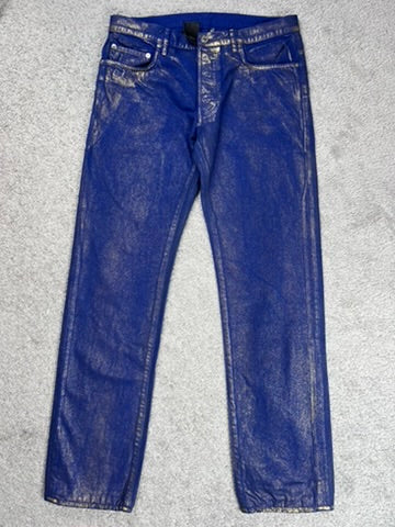 SS09 DIOR HOMME “PLANISPHERE” Luster Gold Waxed Jeans