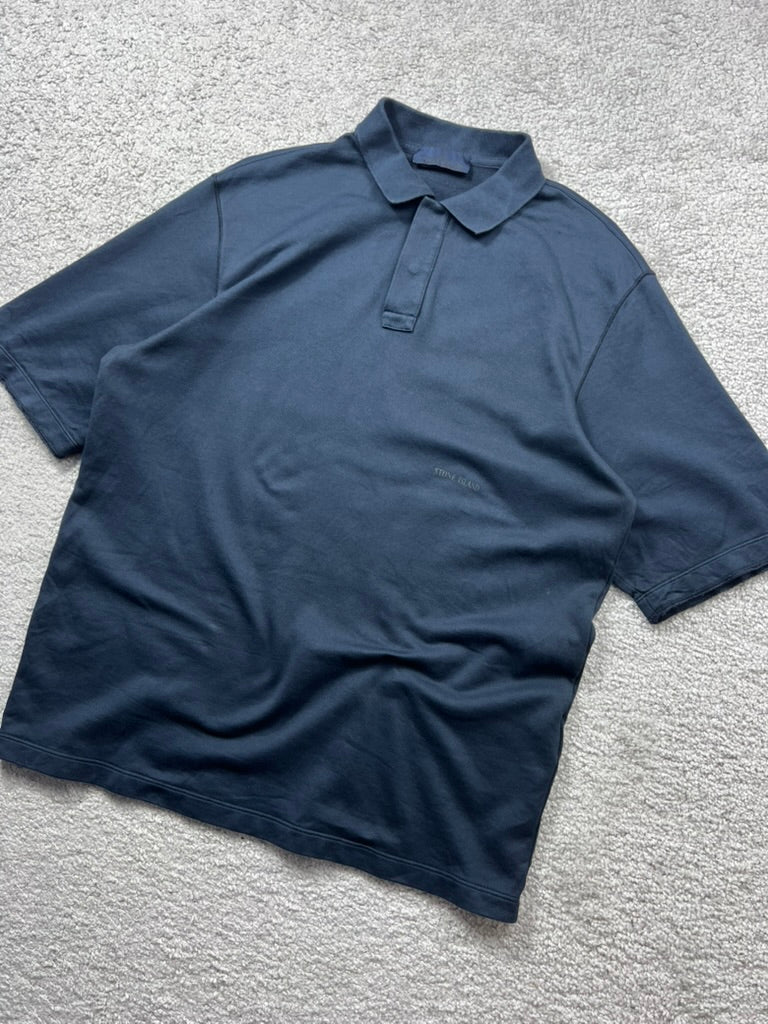 Stone Island Ghost Garment Dyed Blue Polo Size M