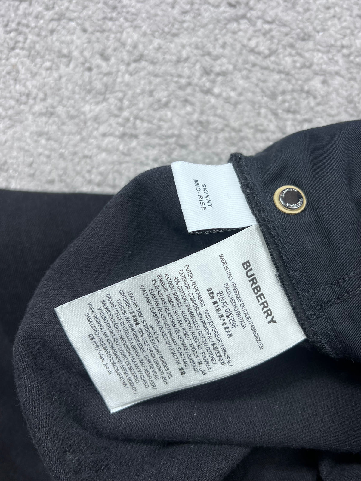 Burberry BT Big Pocket Logo Skinny Mid-Rise Jeans