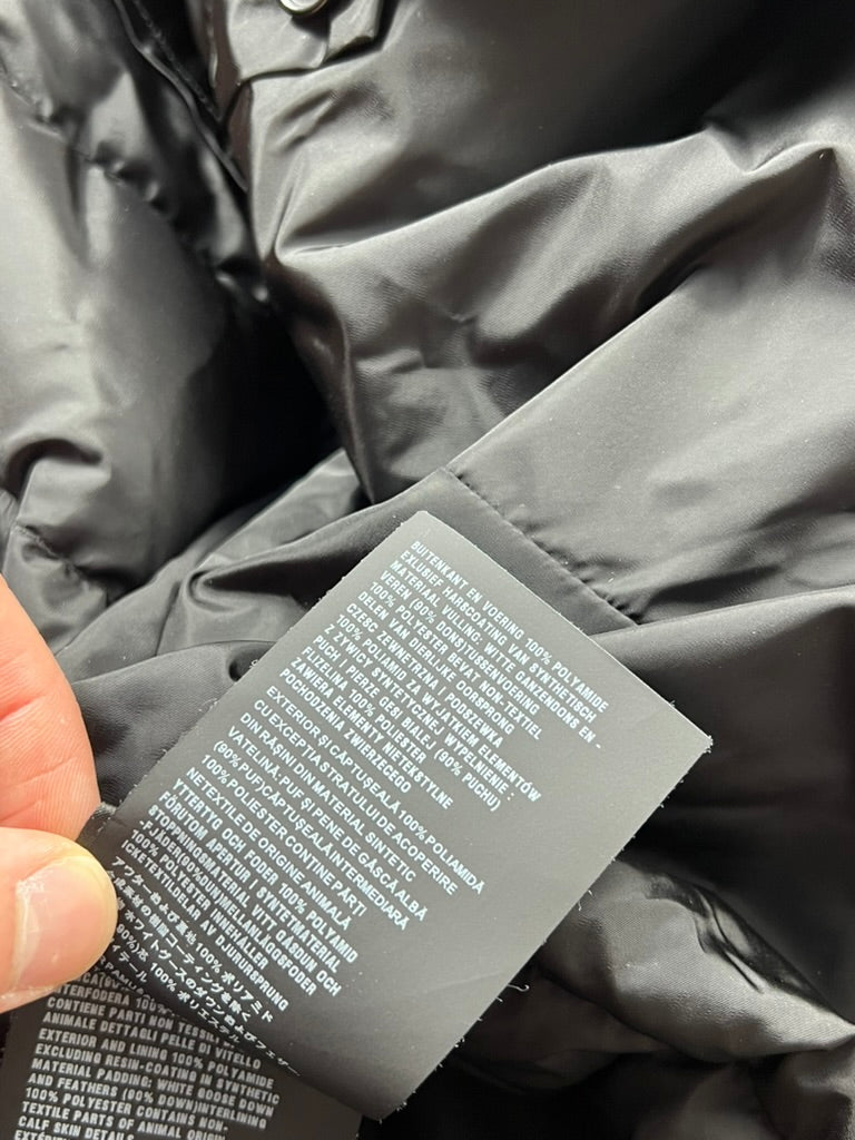Prada Triangle Logo Down Black Heavy Coat Size M