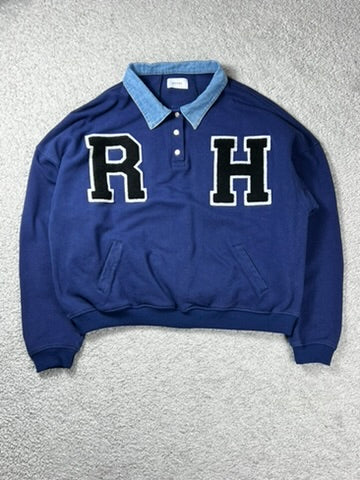 Rhude RH Collegiate Longsleeve Rugby “Navy” Size M