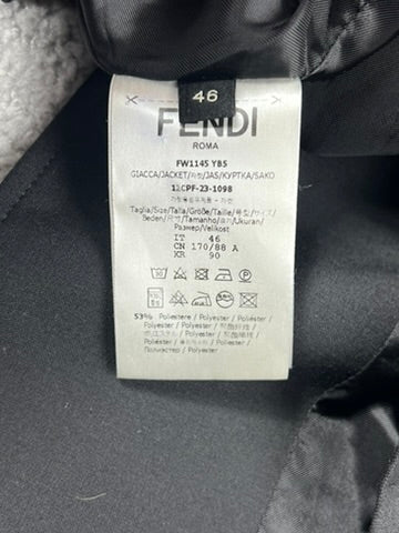 2023 Fendi Logo Patch Black Overshirt