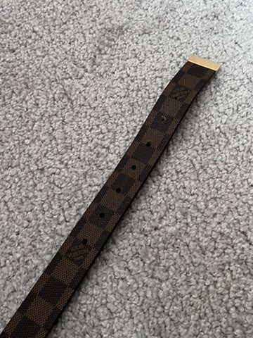 Louis Vuitton Damier Santur Carre Belt Brown Golden