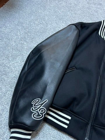 Y-3 Club Vegan Leather Wool Bomber Jacket