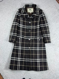 Burberry London Grey Check Wool Coat Size 44