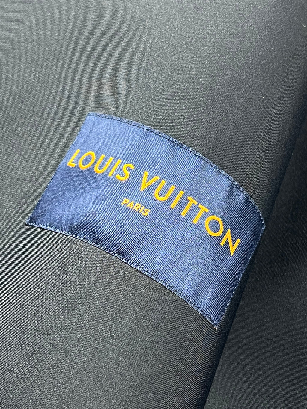 Louis Vuitton Leather Dark Blue Hooded Zip Up Jacket Size L