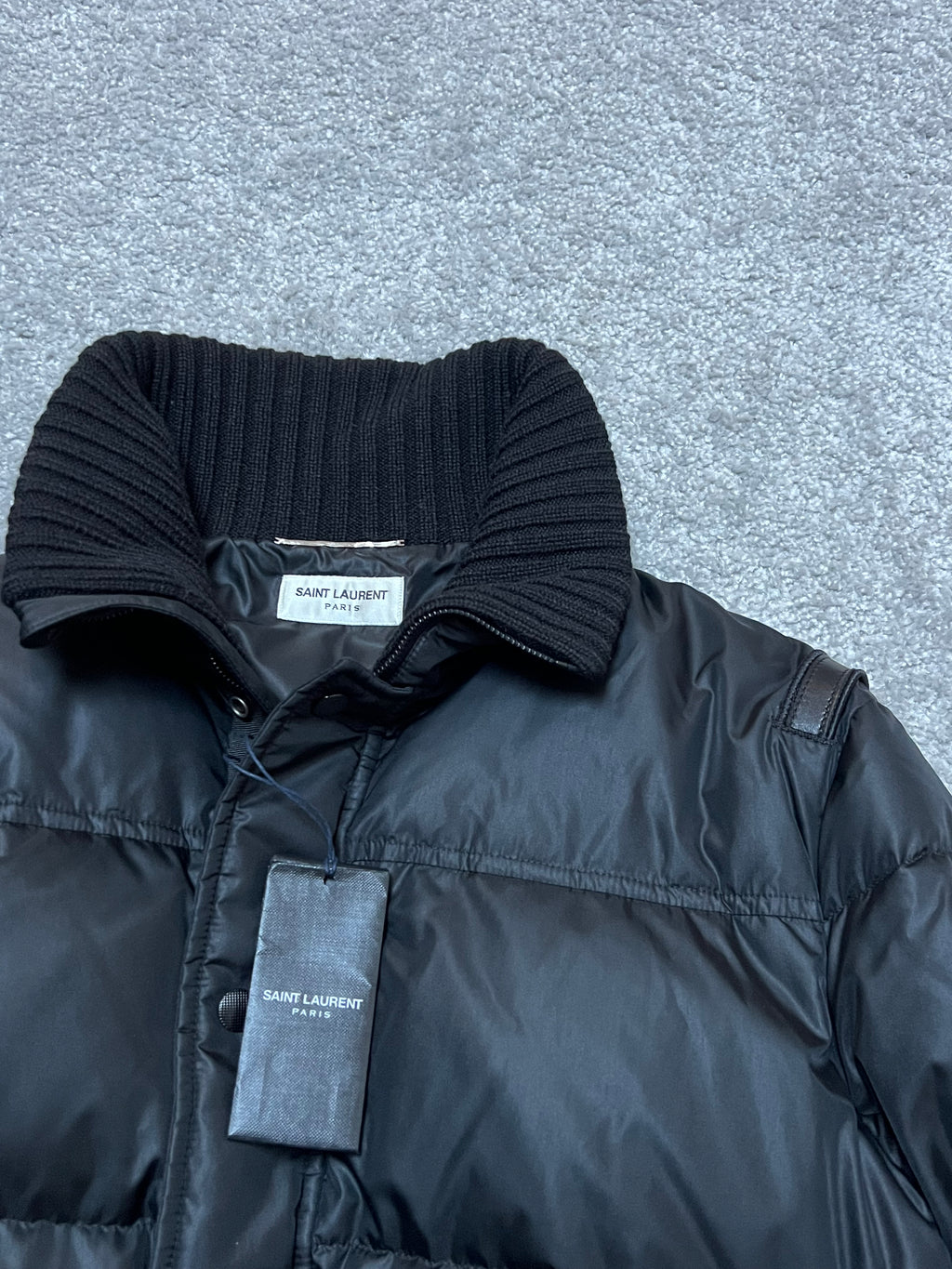 Saint Laurent Padded Stripe-Trim Puffer Jacket
