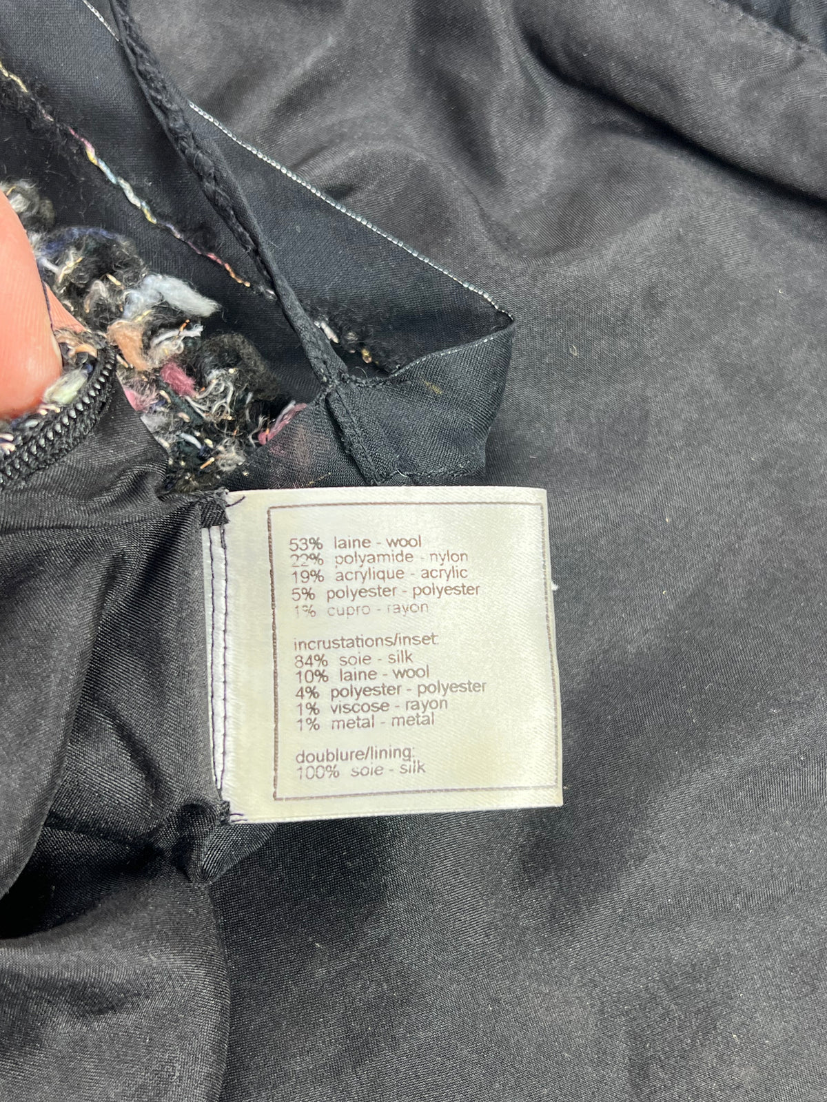 Fall 2004 Chanel Black Multicolor Tweed Camisole Top