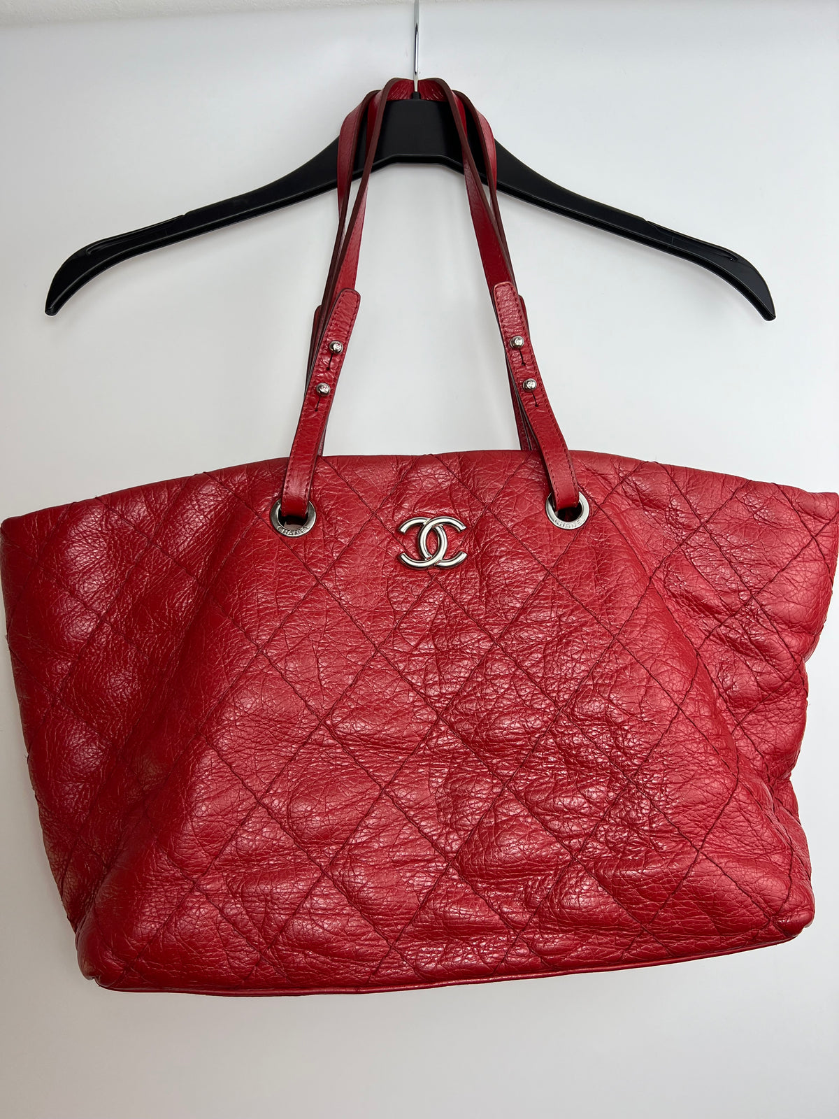 Chanel On The Road Tote Red Calfskin Leather Bag
